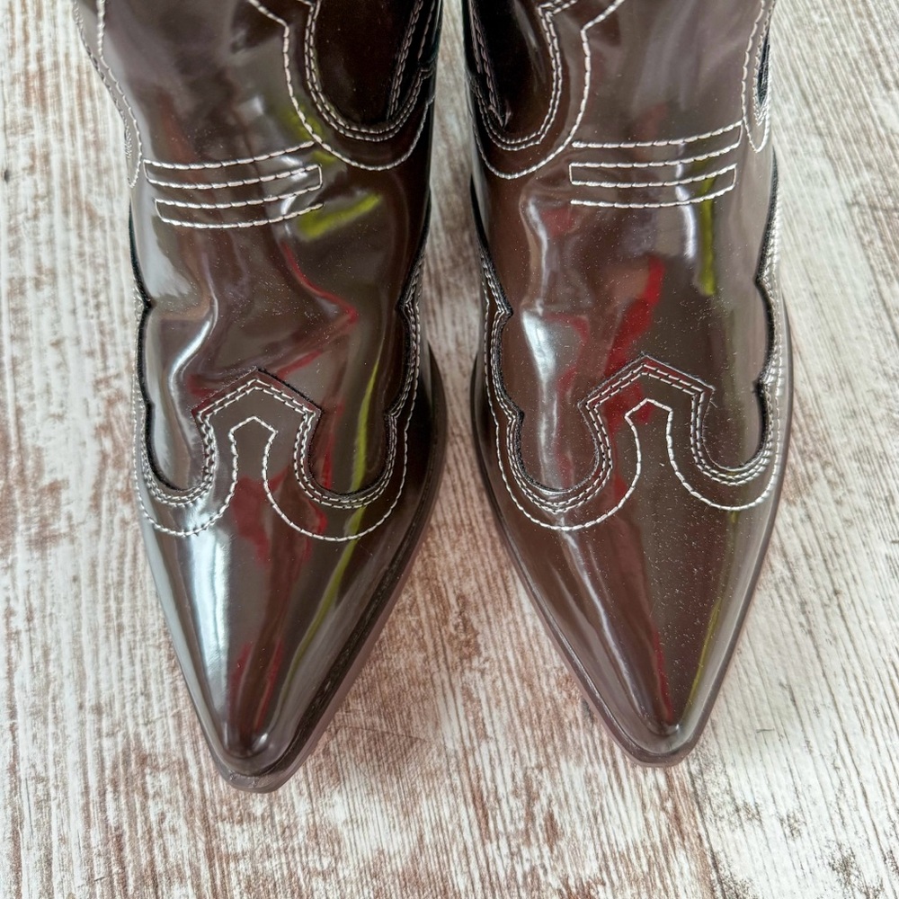 Billini New Zaine Dark Cocoa Shine Western Boots - Picture 3 of 5
